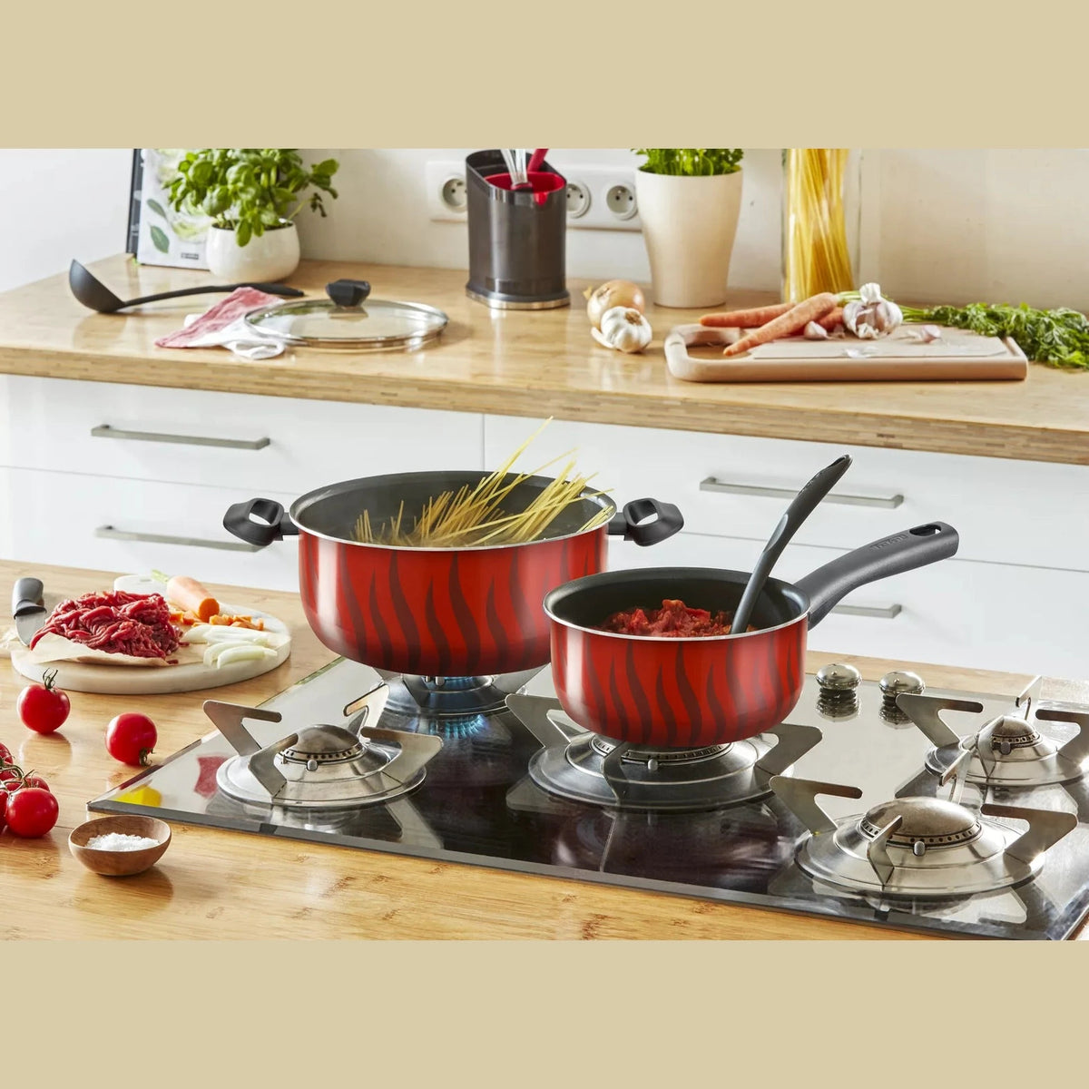 Tefal Tempo Flamme 12-Piece Non-Stick Cookware Set | C3079282