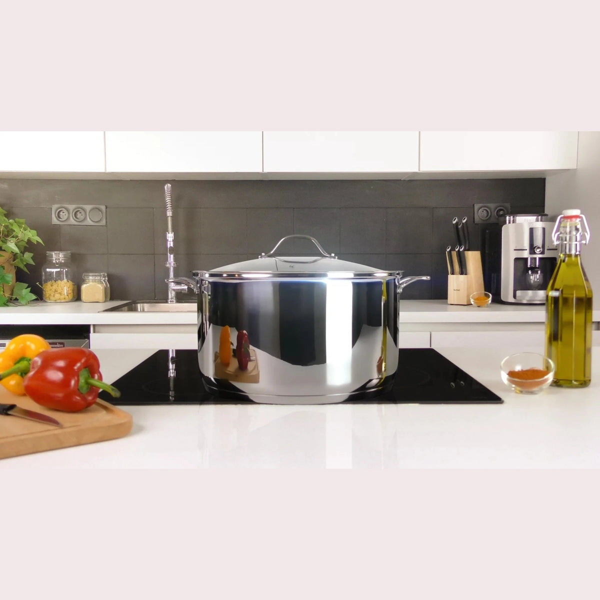 Tefal Intuition 8-Piece Stainless Steel Cookware Set | B864S874