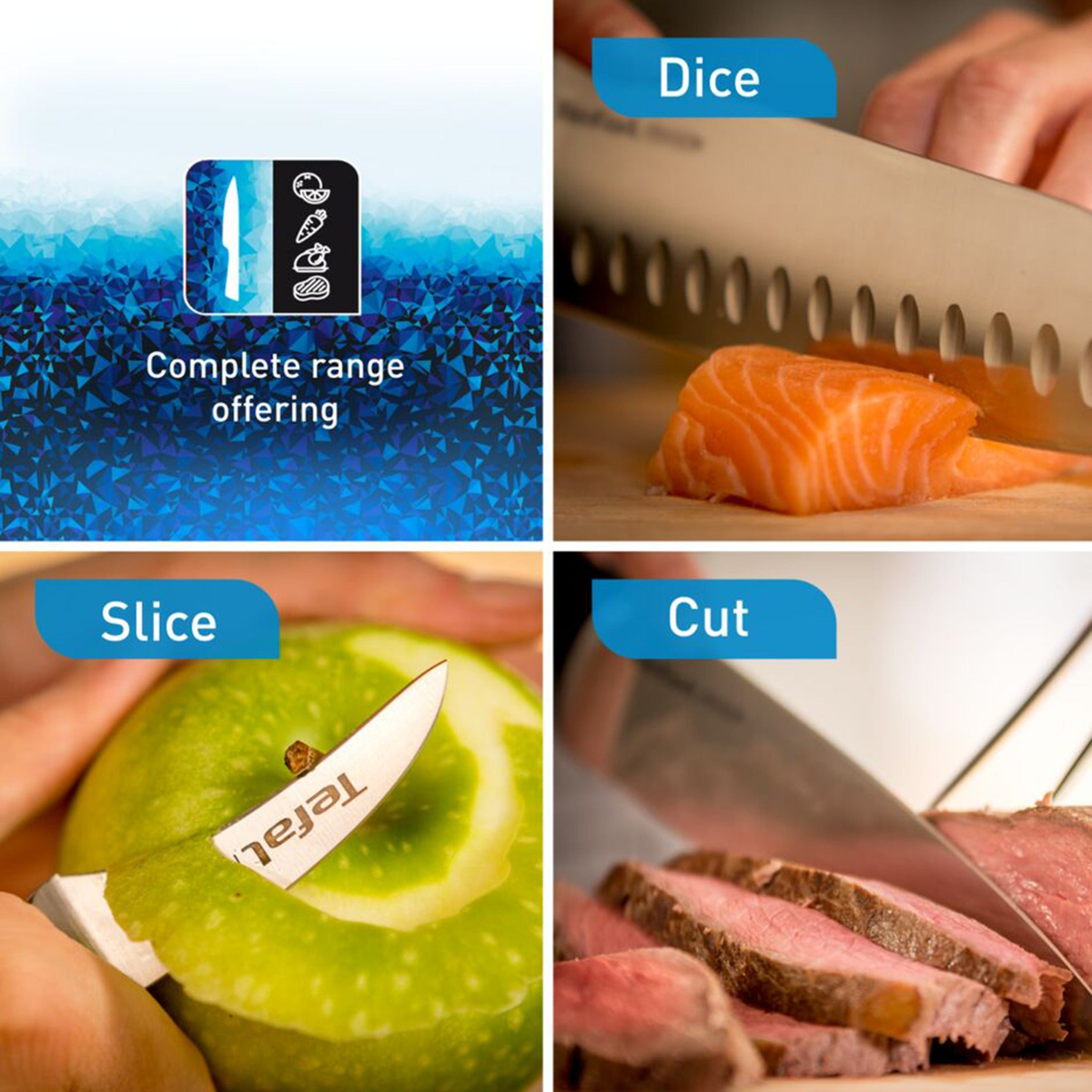 Tefal Ice Force 5-Knife Wooden Block Set | K232S574