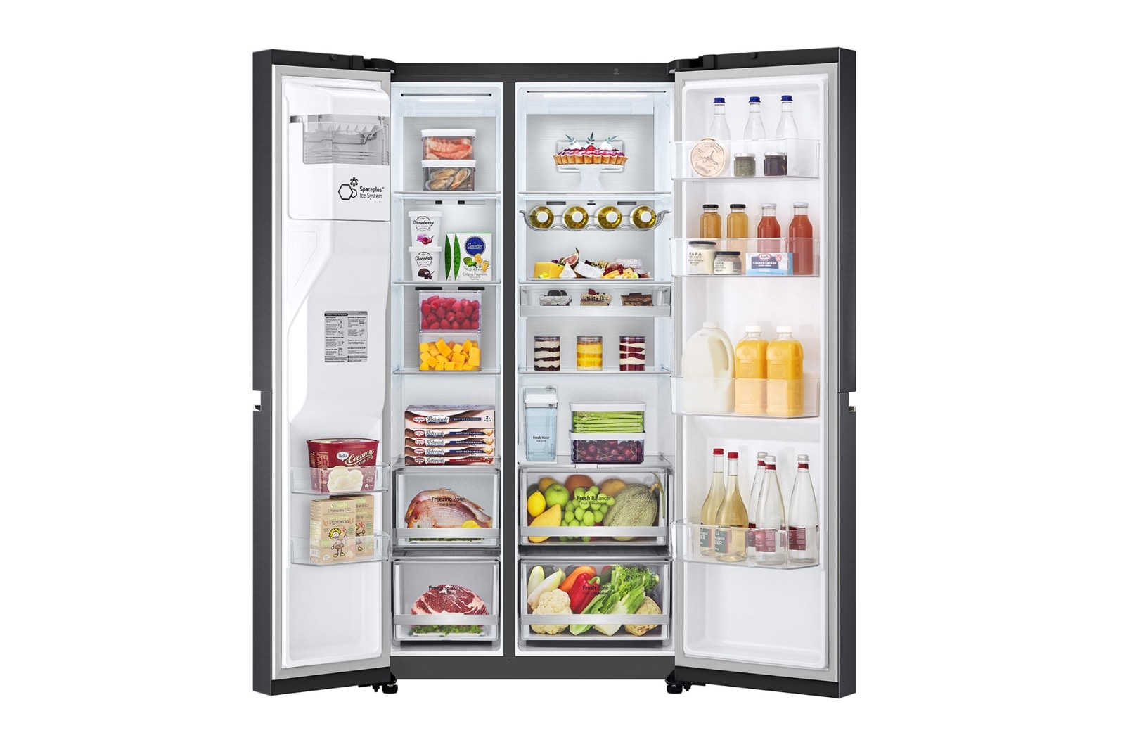 LG 674L Side-by-Side Fridge with UVnano Water Dispenser | L257KLKW