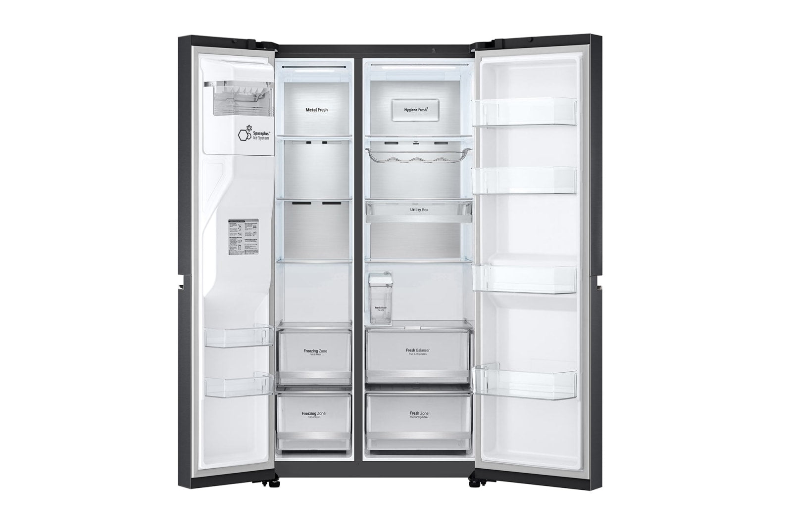 LG 674L Side-by-Side Fridge with UVnano Water Dispenser | L257KLKW
