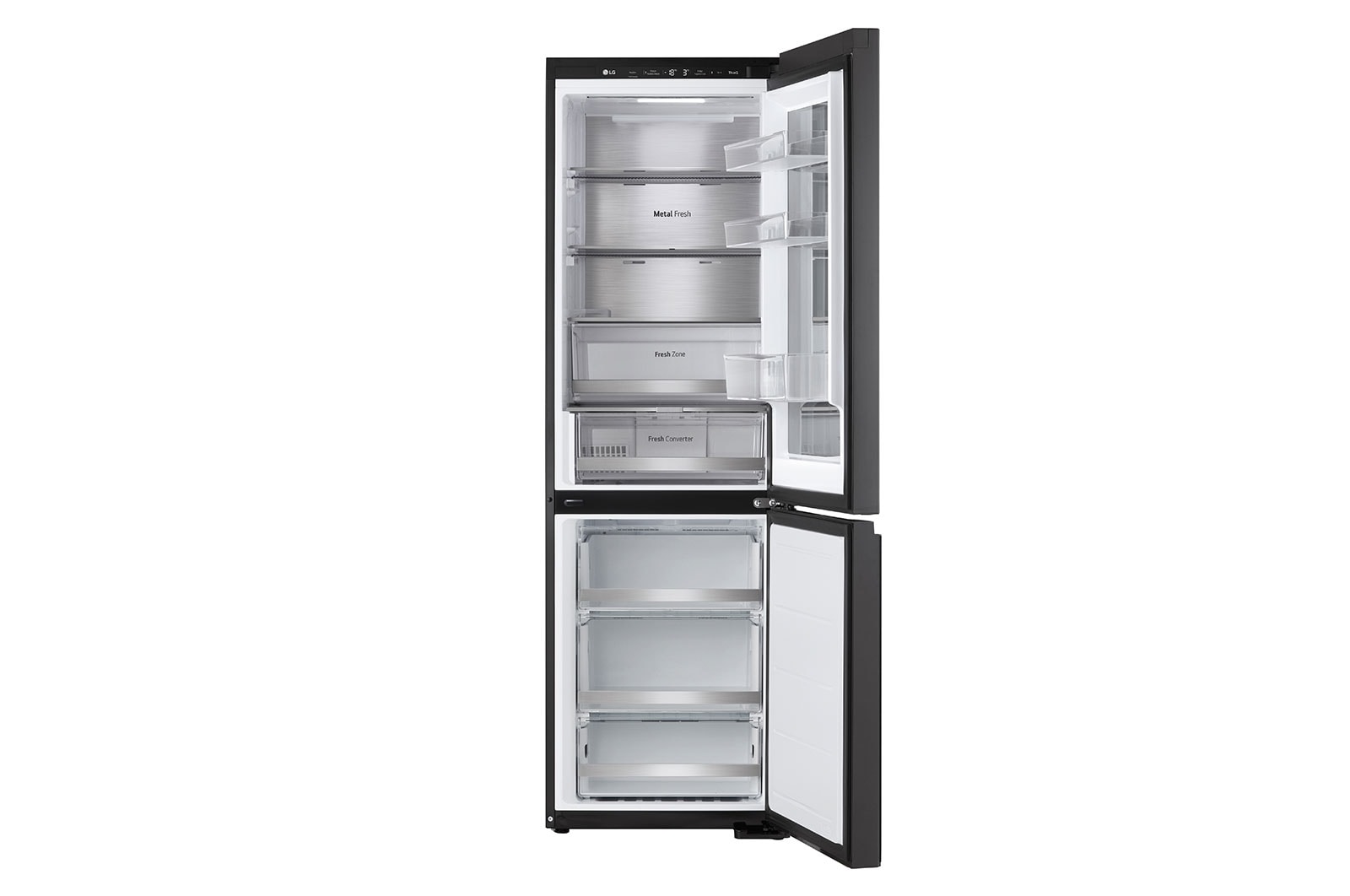 LG 349L InstaView Bottom Freezer Refrigerator Essence Black Steel | GC-V459FSKW