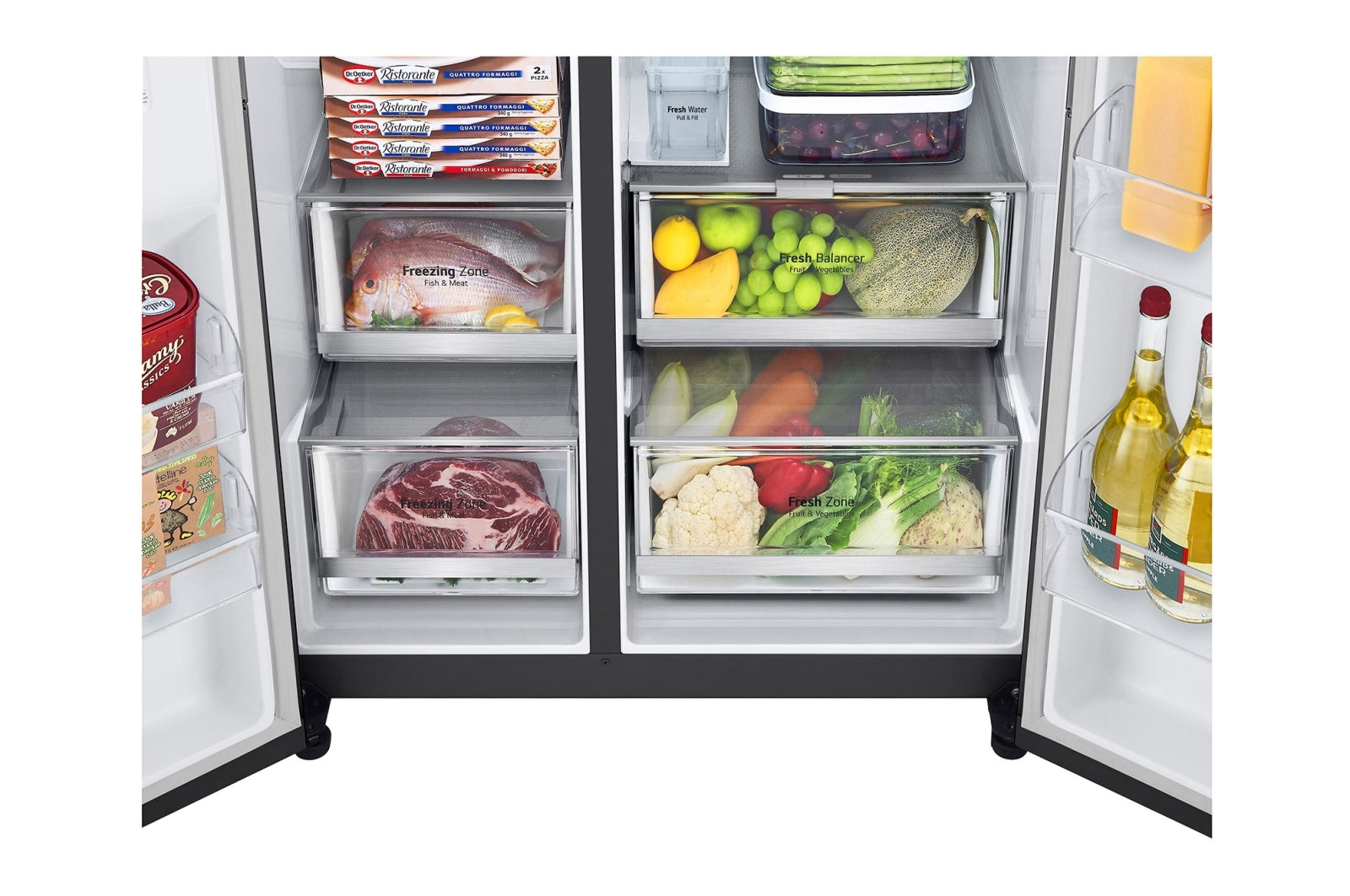 LG 674L Side-by-Side Fridge with UVnano Water Dispenser | L257KLKW