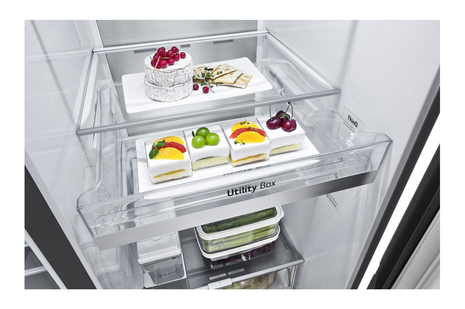 LG 674L Side-by-Side Fridge with UVnano Water Dispenser | L257KLKW