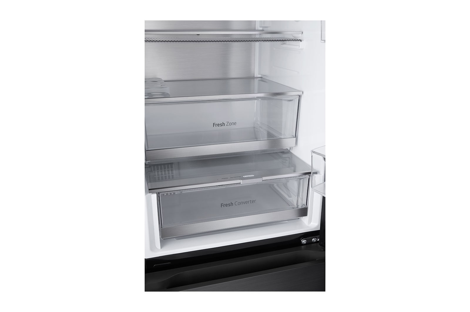 LG 349L InstaView Bottom Freezer Refrigerator Essence Black Steel | GC-V459FSKW