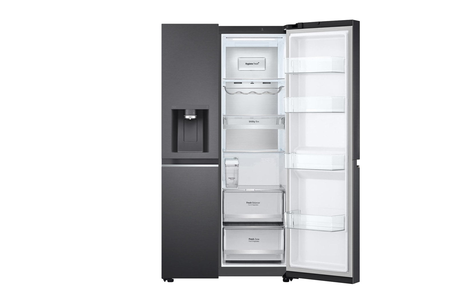 LG 674L Side-by-Side Fridge with UVnano Water Dispenser | L257KLKW