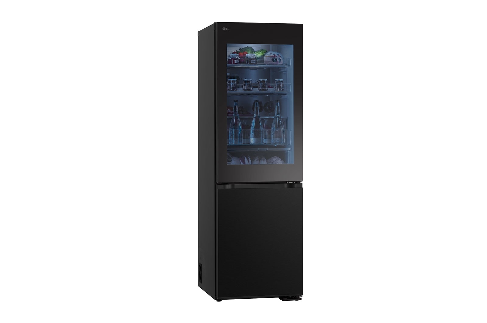 LG 349L InstaView Bottom Freezer Refrigerator Essence Black Steel | GC-V459FSKW