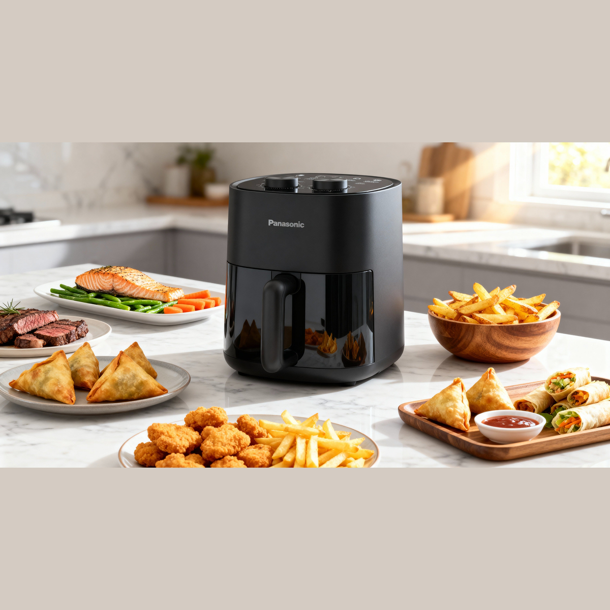 Panasonic NF-CC450 4.5L Air Fryer 1400W with 8 Preset Menus (NF-CC450KUA)