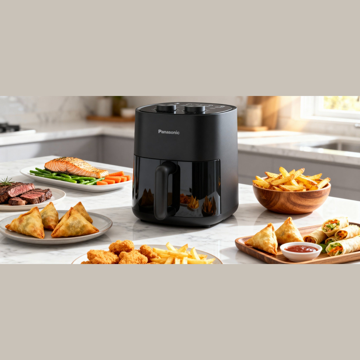 Panasonic NF-CC450 4.5L Air Fryer 1400W with 8 Preset Menus (NF-CC450KUA)
