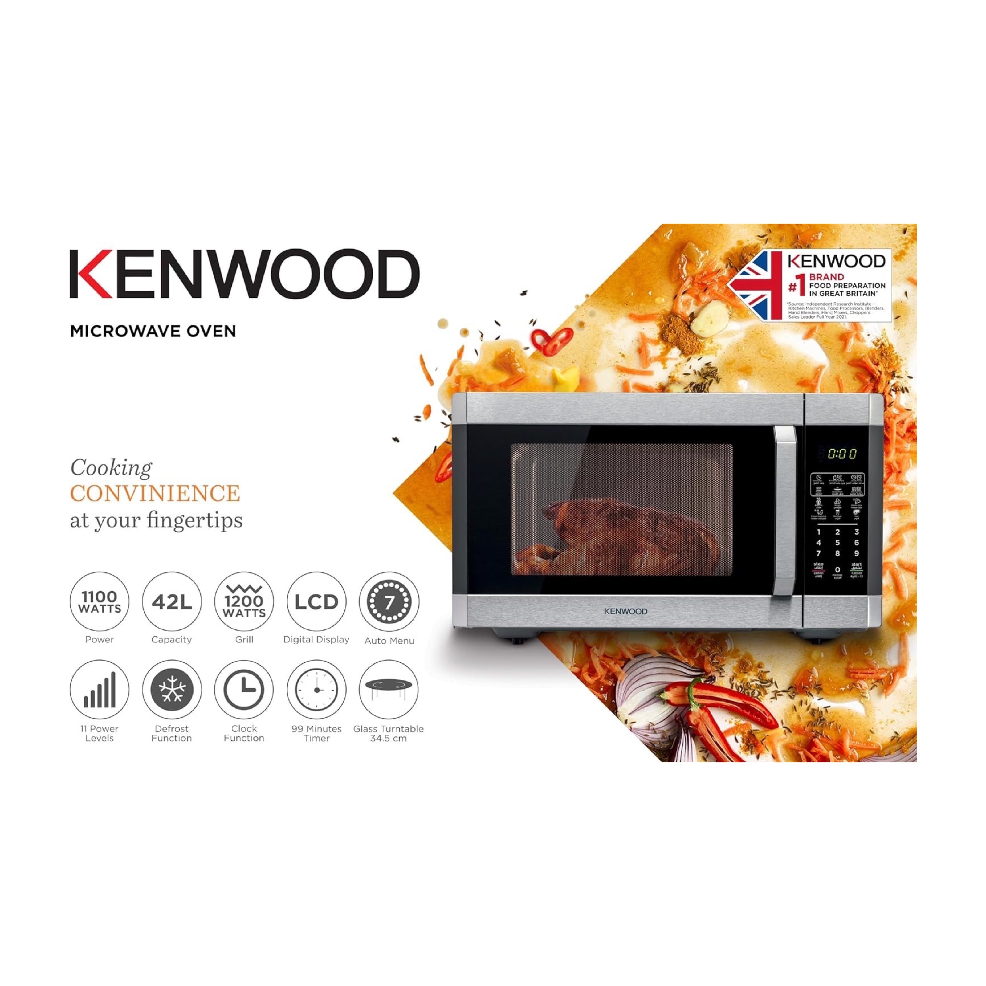 Kenwood MWM42BK 42L Automatic Microwave Oven with Grill | 1100W
