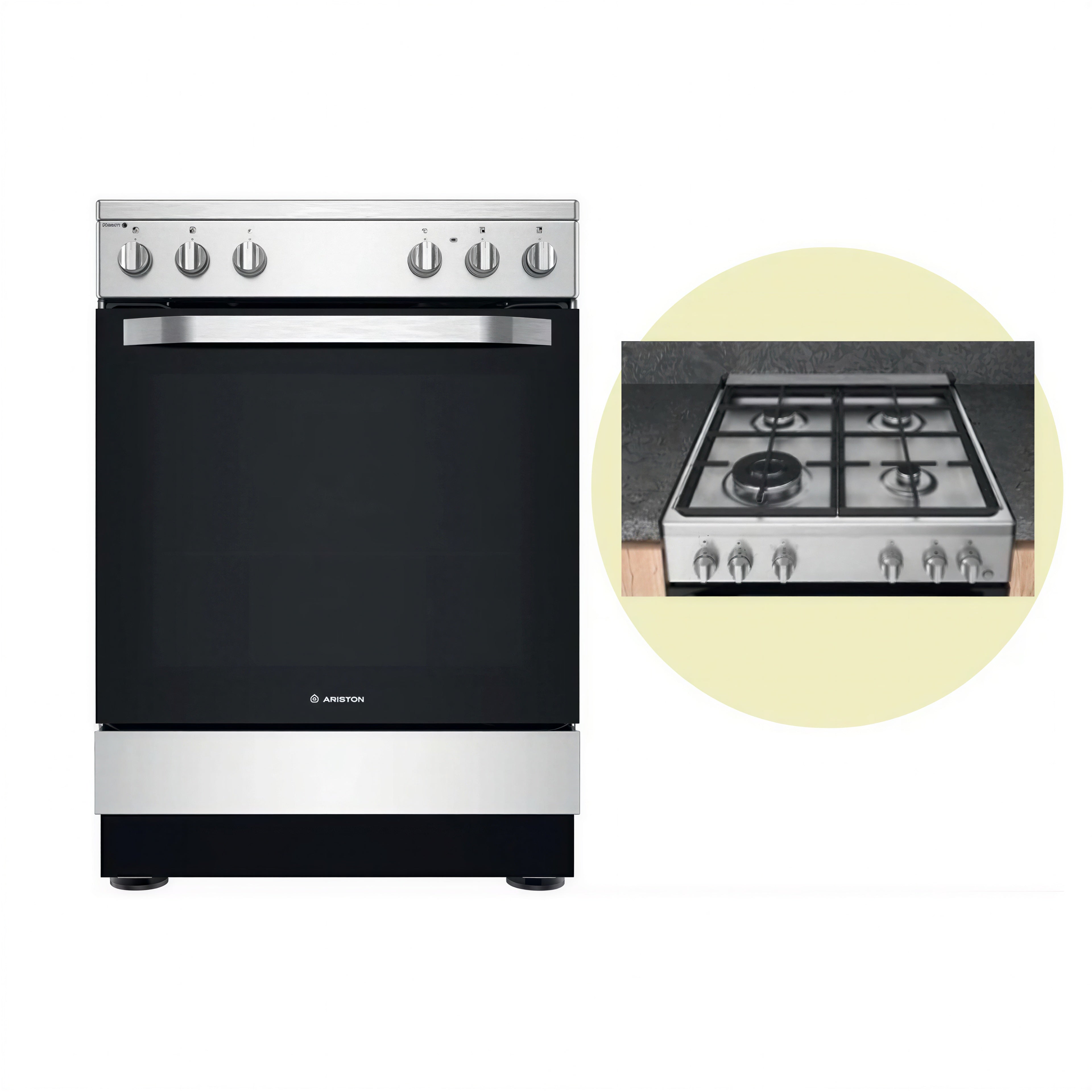 Ariston Stainless Steel Full Gas Cooker  60x60cm |  AS67G1MCX