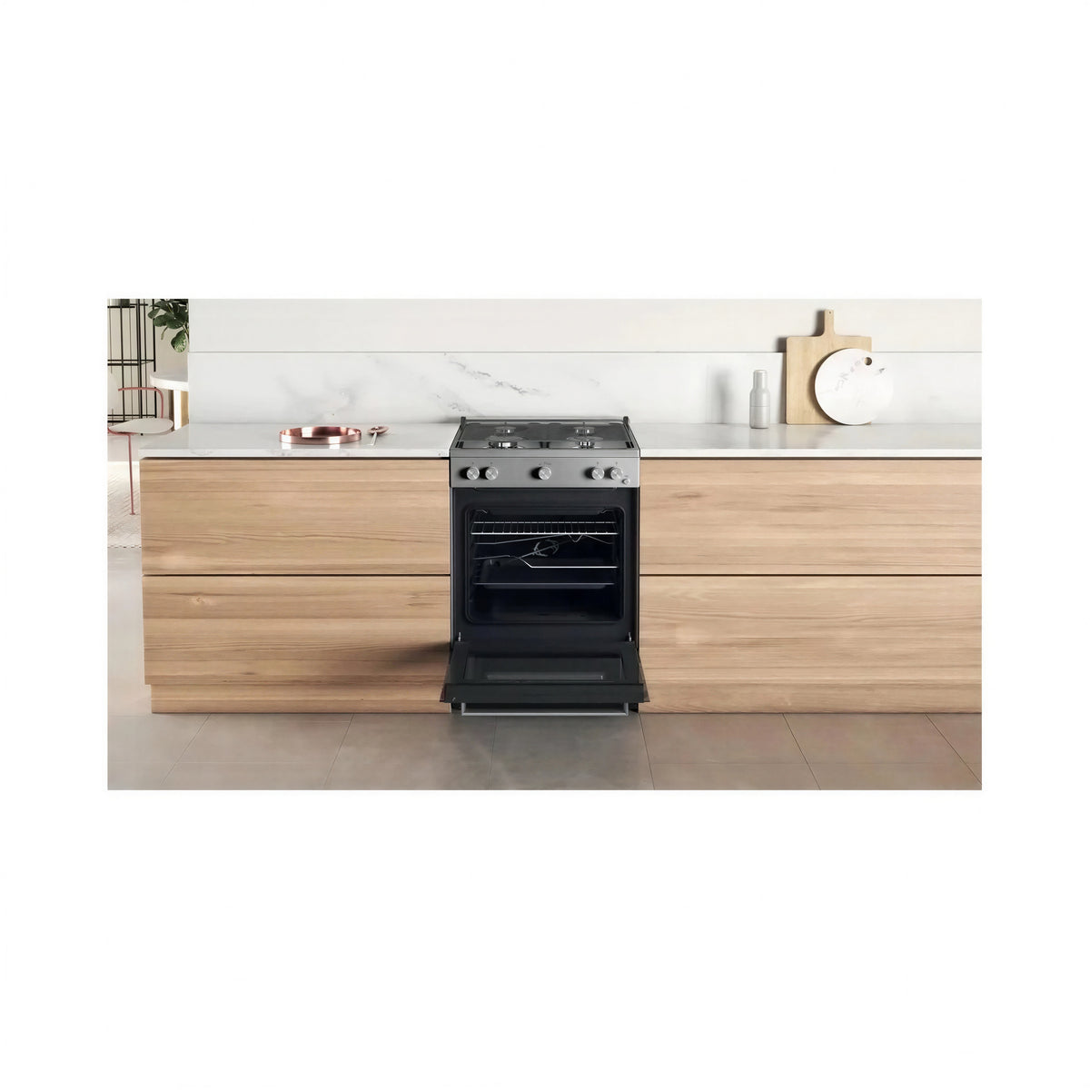 Ariston Stainless Steel Full Gas Cooker  60x60cm |  AS67G1MCX