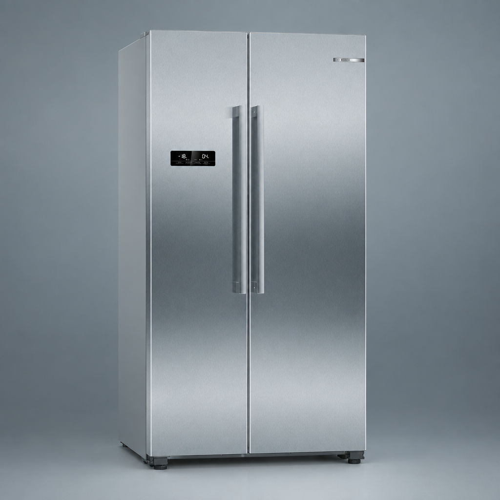 Bosch KAN93VIFPG Series 4 Side-by-Side Fridge Freezer, 616L, Stainless Steel